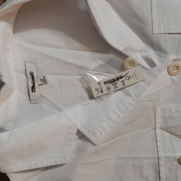 Madewell Signature Poplin Camp Shirt White Minimalist Button Down - Picture 4 of 4